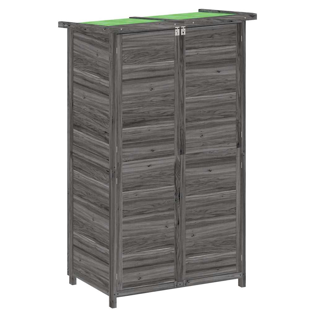 redskabsskur til haven 83x57x140 cm massivt fyrretræ grå