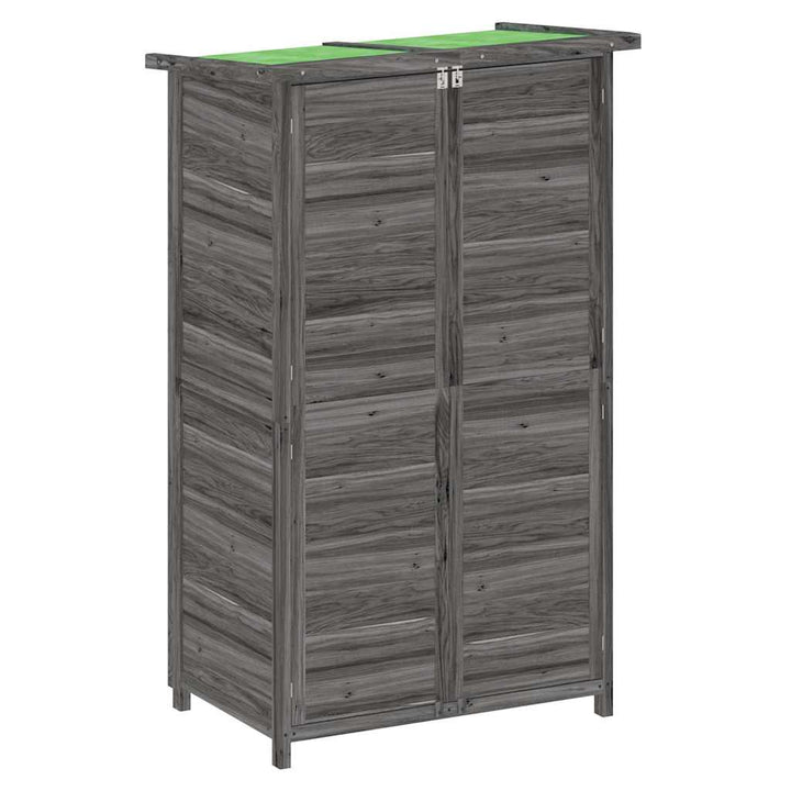 redskabsskur til haven 83x57x140 cm massivt fyrretræ grå