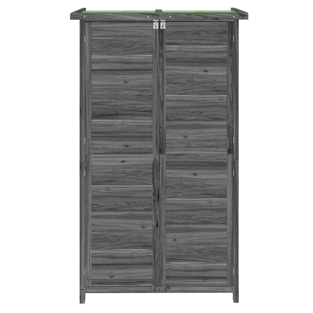 redskabsskur til haven 83x57x140 cm massivt fyrretræ grå