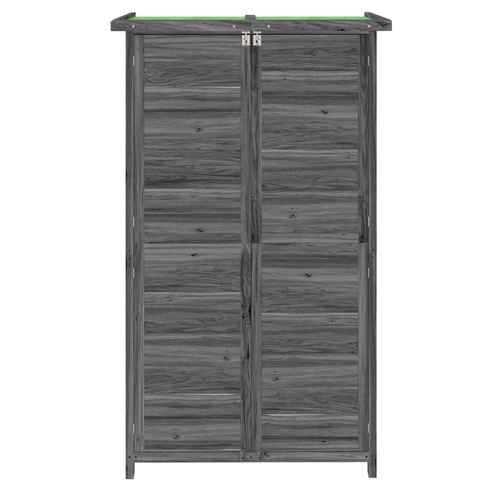 redskabsskur til haven 83x57x140 cm massivt fyrretræ grå