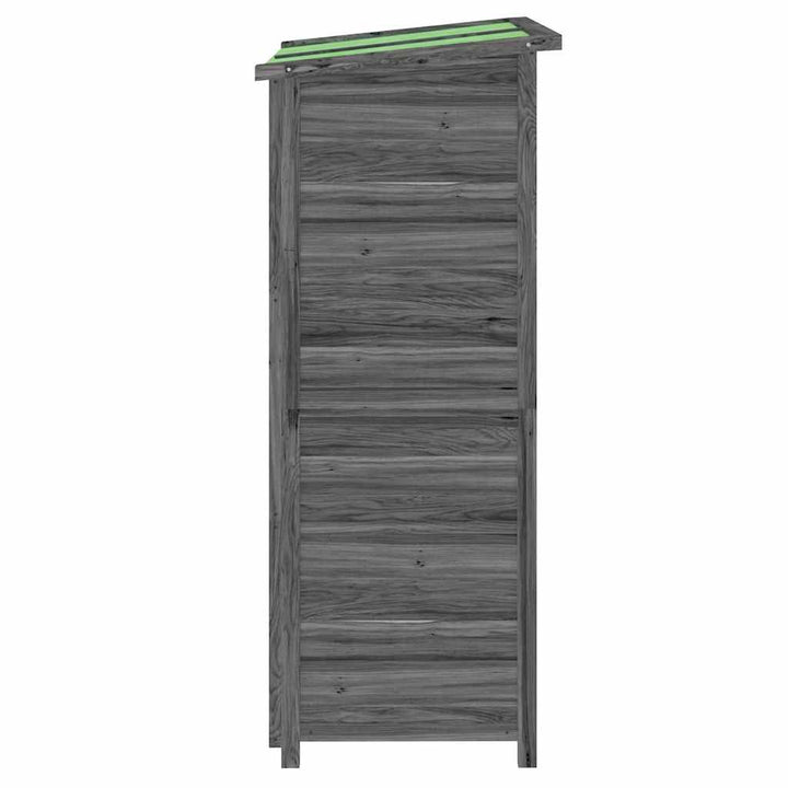 redskabsskur til haven 83x57x140 cm massivt fyrretræ grå