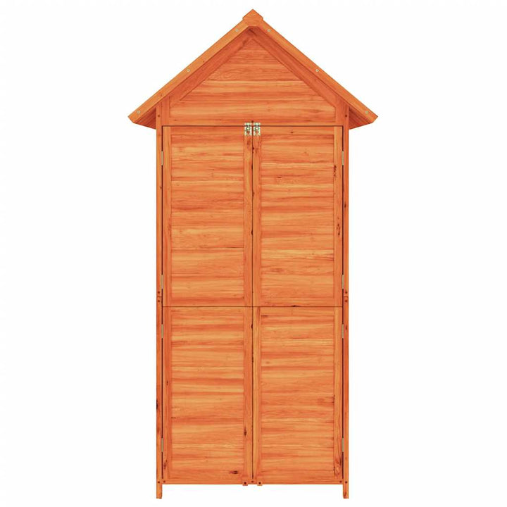 redskabsskur til haven 89x52,5x175 cm massivt fyrretræ brun