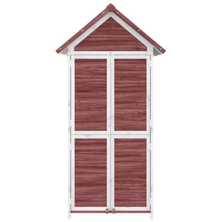redskabsskur til haven 89x52,5x175 cm massivt fyrretræ mokka