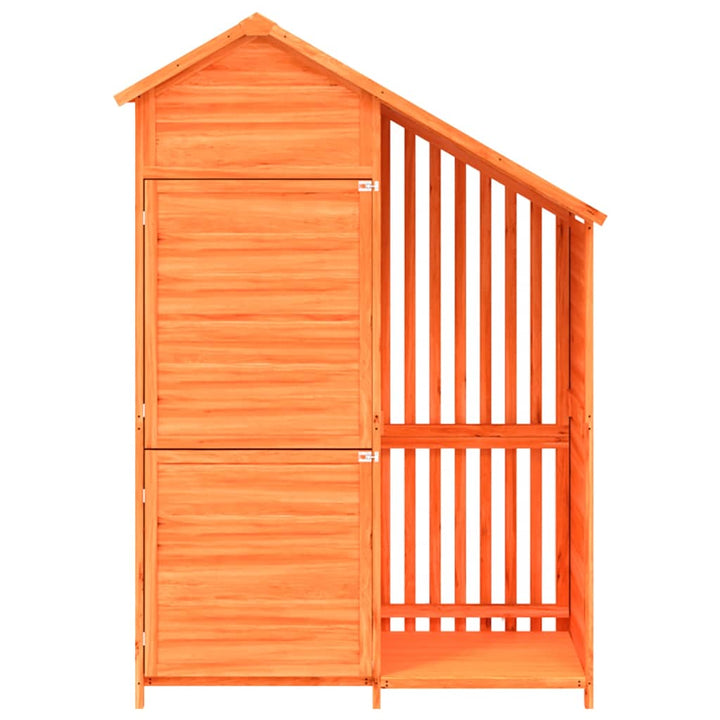 redskabsskur til haven 120x53,5x170 cm massivt fyrretræ brun