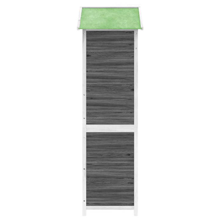 redskabsskur til haven 120x53,5x170 cm massivt fyrretræ grå
