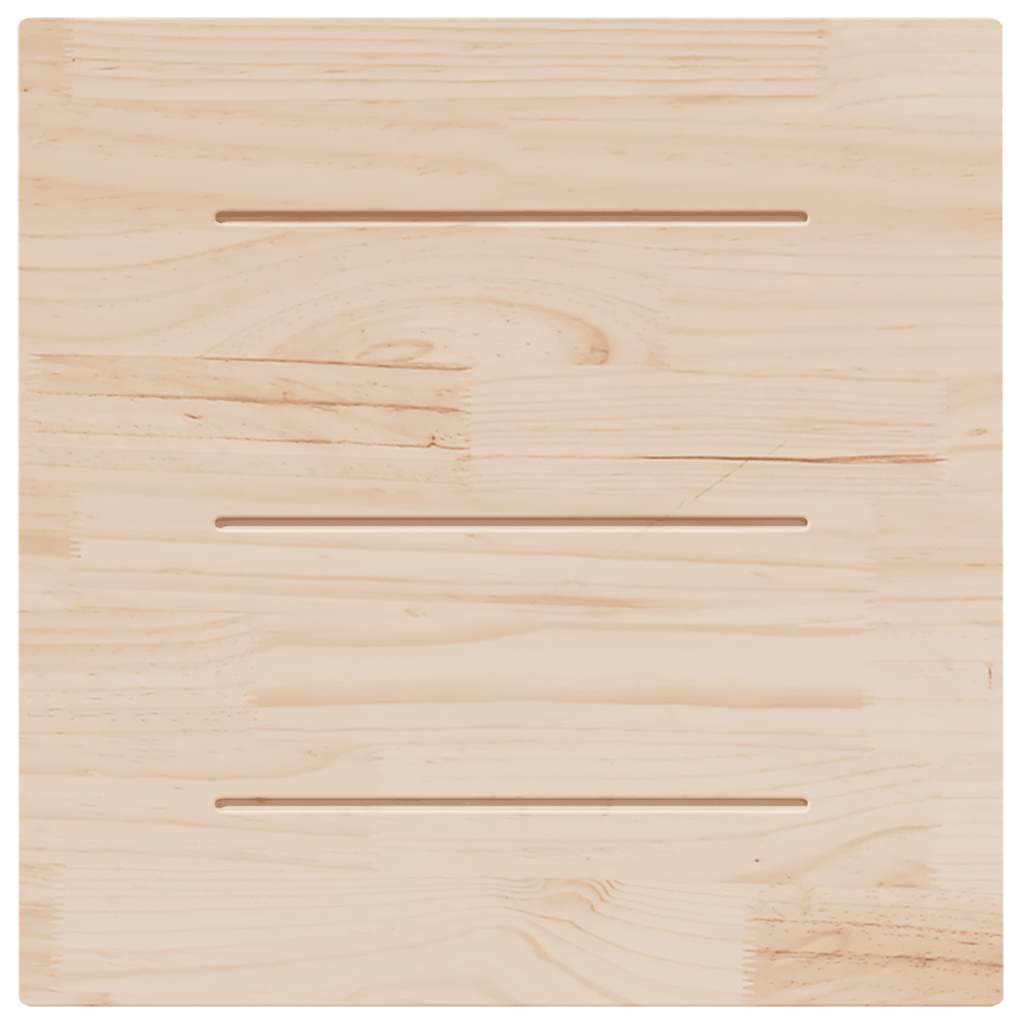 bordplade 70x70x2,5 cm massivt træ firkantet fyrretræ