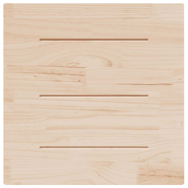 bordplade 70x70x2,5 cm massivt træ firkantet fyrretræ