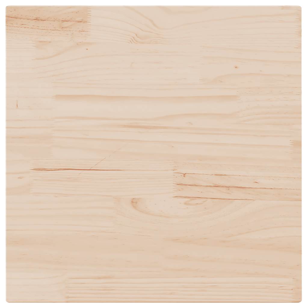 bordplade 70x70x2,5 cm massivt træ firkantet fyrretræ