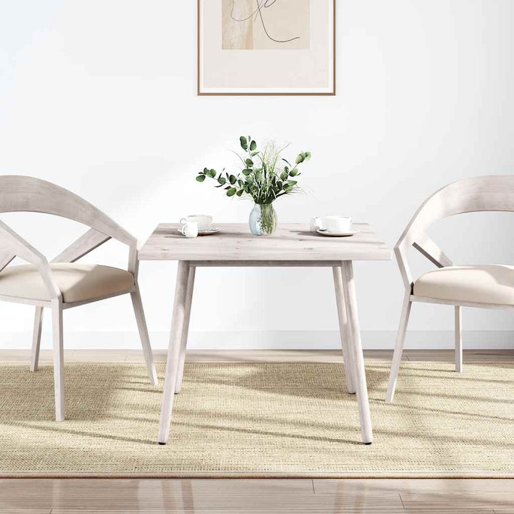 bordplade 70x70x2,5 cm firkantet massivt fyrretræ hvid