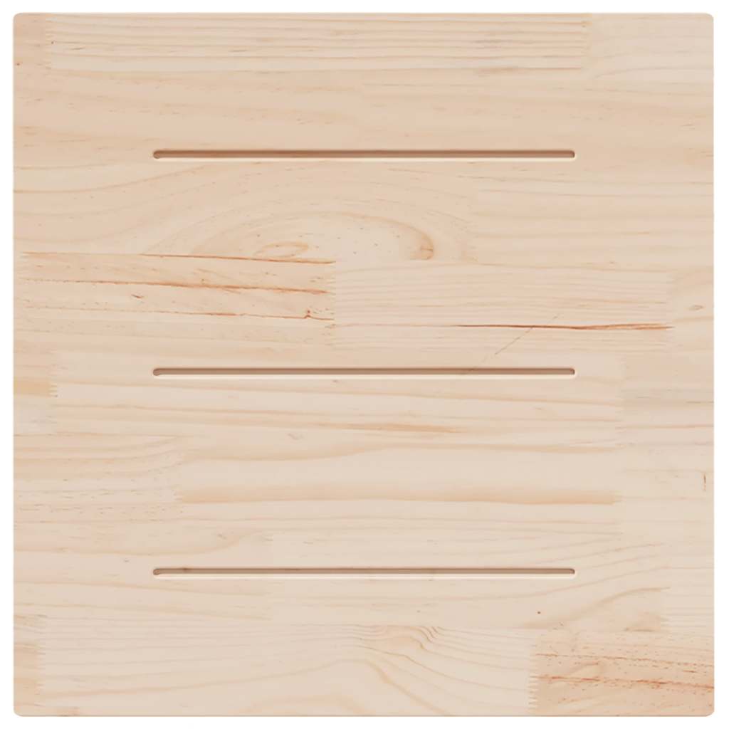 bordplade 70x70x2,5 cm firkantet massivt fyrretræ hvid