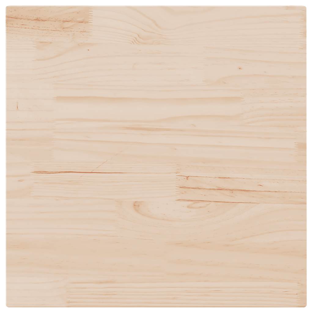 bordplade 80x80x2,5 cm massivt træ firkantet fyrretræ