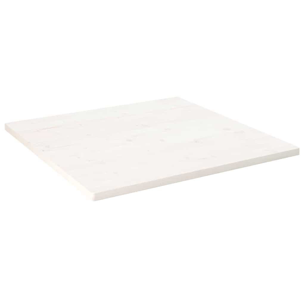 bordplade 80x80x2,5 cm firkantet massivt fyrretræ hvid