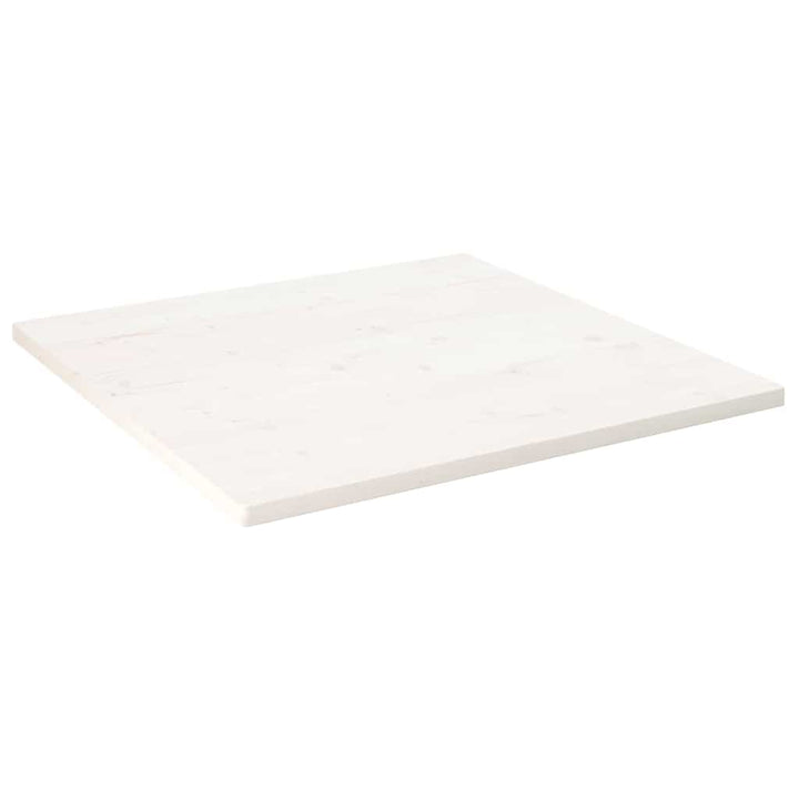 bordplade 80x80x2,5 cm firkantet massivt fyrretræ hvid