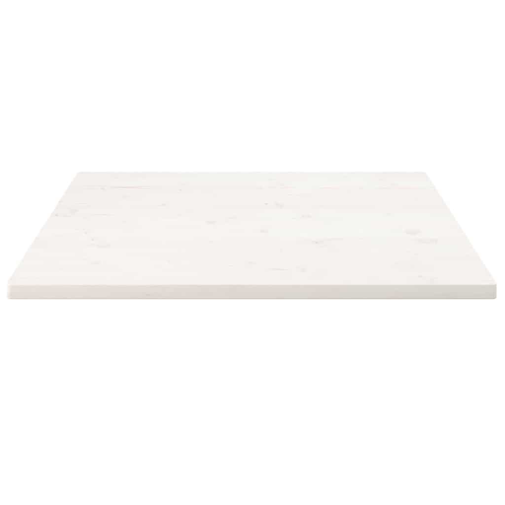 bordplade 80x80x2,5 cm firkantet massivt fyrretræ hvid
