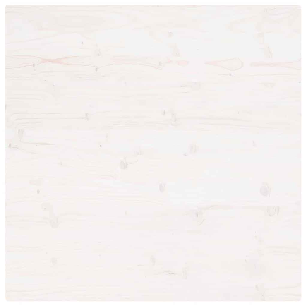 bordplade 80x80x2,5 cm firkantet massivt fyrretræ hvid