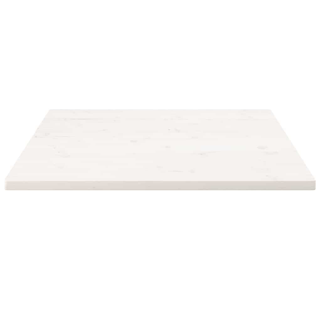 bordplade 90x90x2,5 cm firkantet massivt fyrretræ hvid