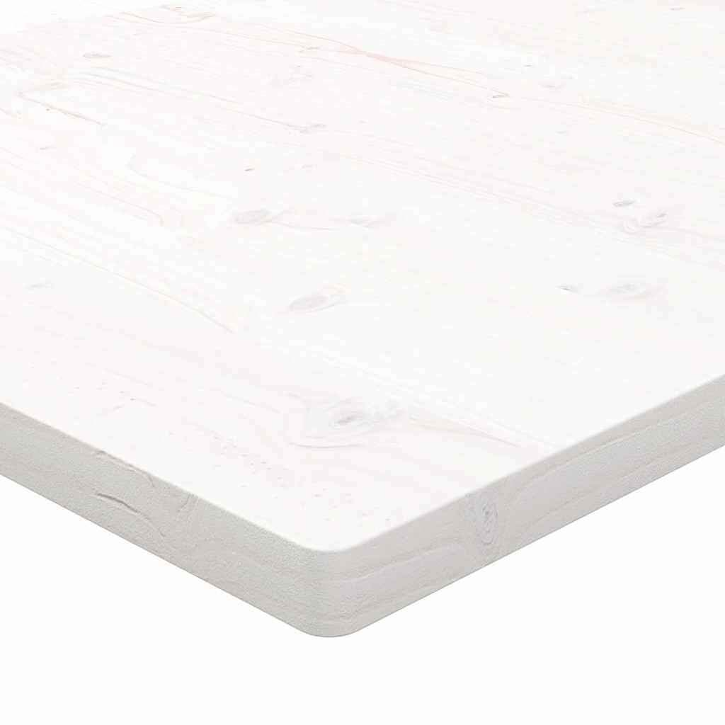 bordplade 80x40x2,5 cm rektangulær massivt fyrretræ hvid