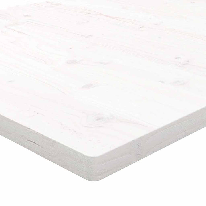 bordplade 80x40x2,5 cm rektangulær massivt fyrretræ hvid