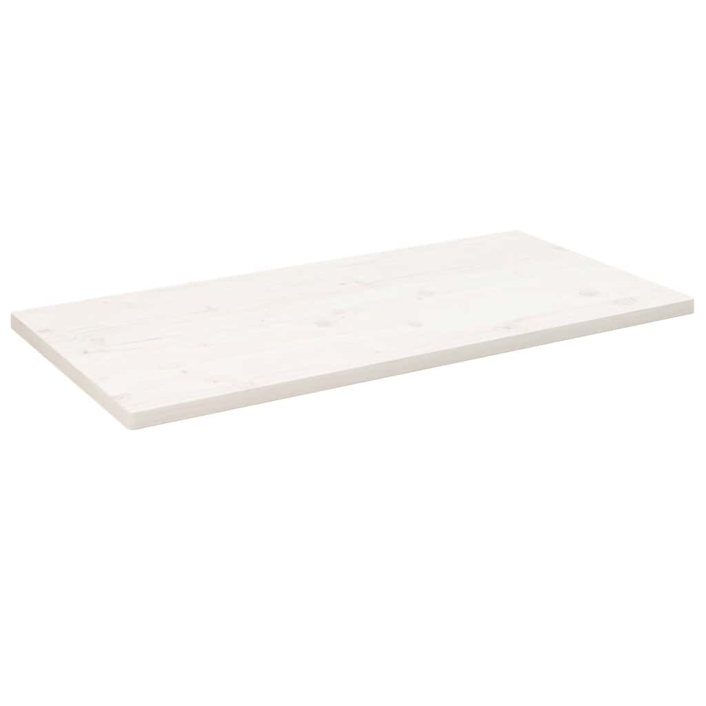 bordplade 100x50x2,5 cm rektangulær massivt fyrretræ hvid