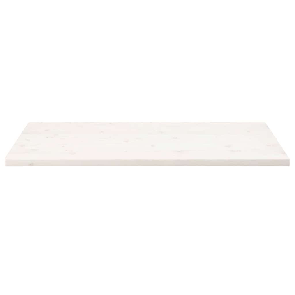 bordplade 100x50x2,5 cm rektangulær massivt fyrretræ hvid