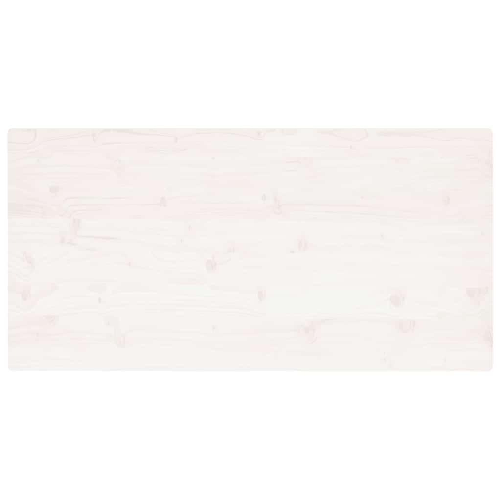 bordplade 100x50x2,5 cm rektangulær massivt fyrretræ hvid