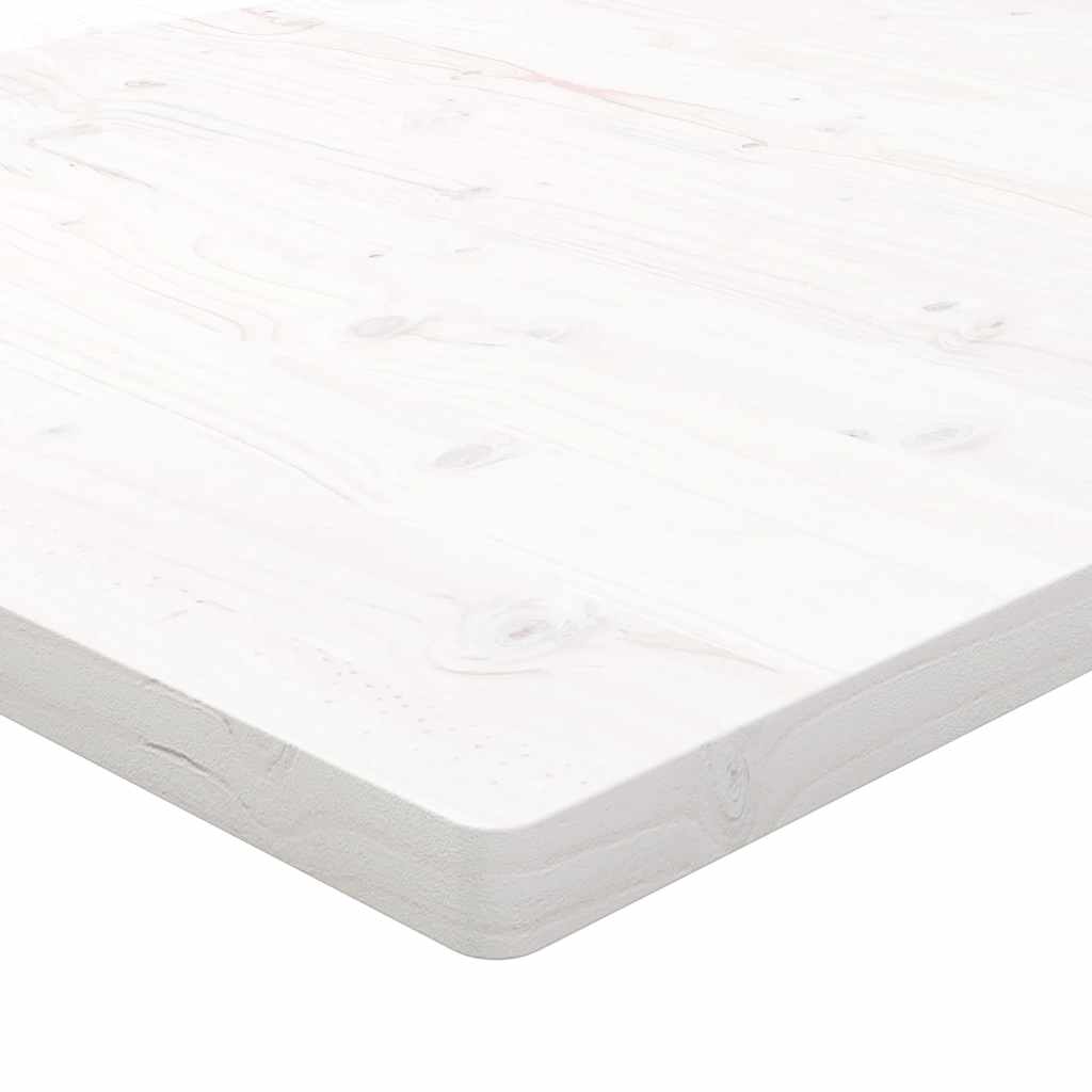 bordplade 100x50x2,5 cm rektangulær massivt fyrretræ hvid