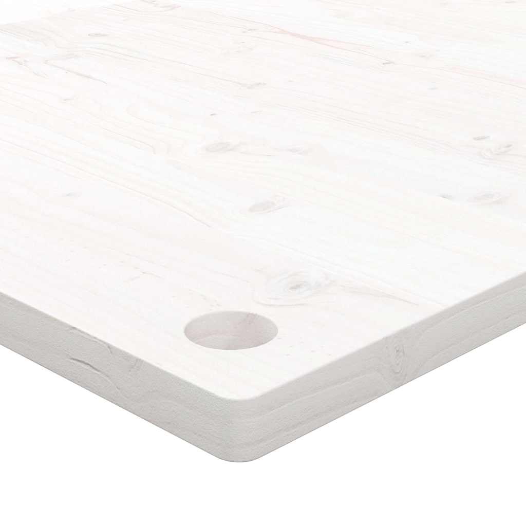 skrivebordsplade 100x50x2,5 cm massivt fyrretræ hvid
