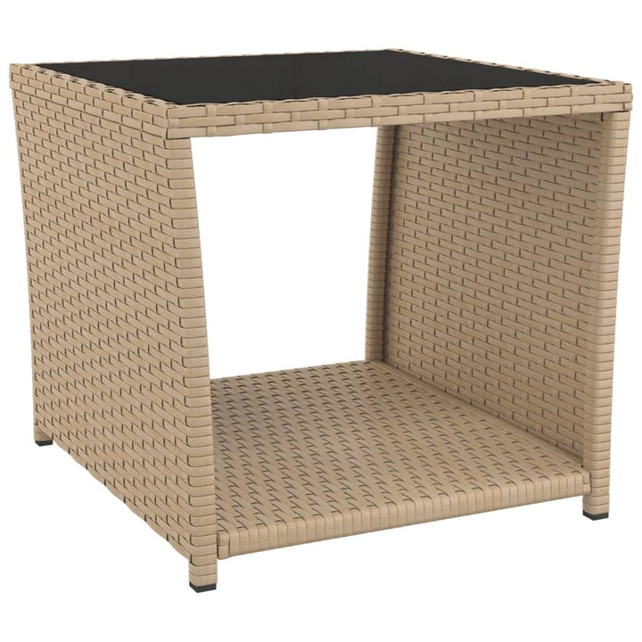 loungesæt til haven 3 dele polyrattan og stål beige