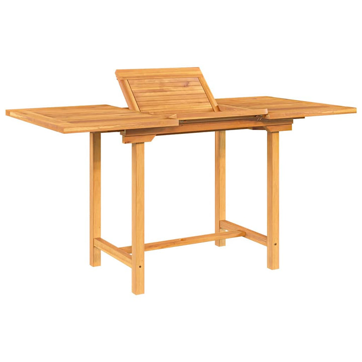 havebord med udtræk 110-160x80x75 cm massivt teaktræ