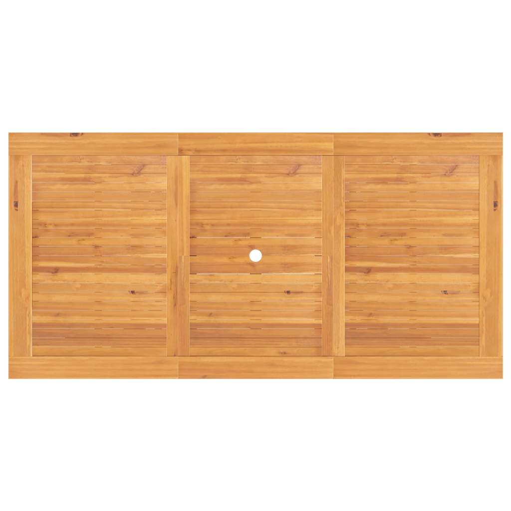 havebord med udtræk 110-160x80x75 cm massivt teaktræ