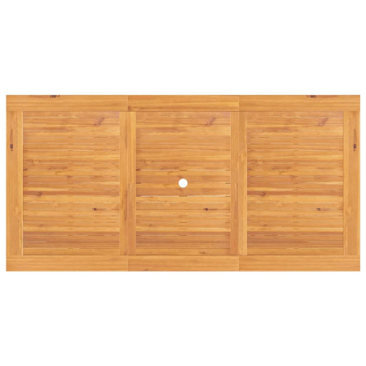 havebord med udtræk 110-160x80x75 cm massivt teaktræ