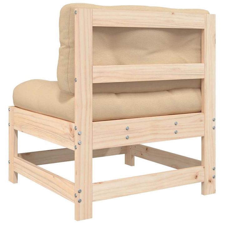 midtermoduler til havesofa 2 stk. med hynder massivt fyrretræ