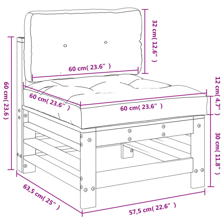 midtermodul med hynder massivt douglasgran