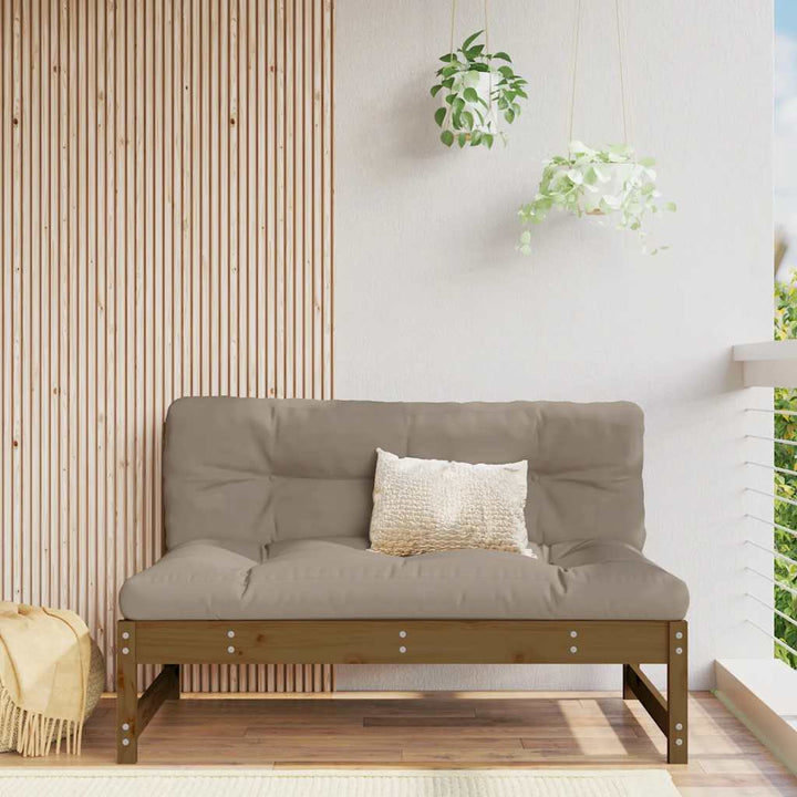 midtermodul til sofa 120x80 cm massivt fyrretræ honningbrun