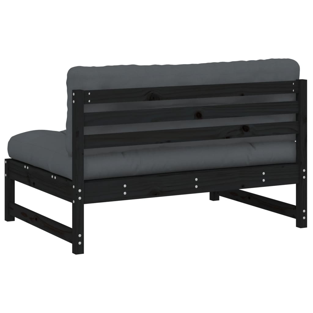 midtermodul til sofa 120x80 cm massivt fyrretræ sort