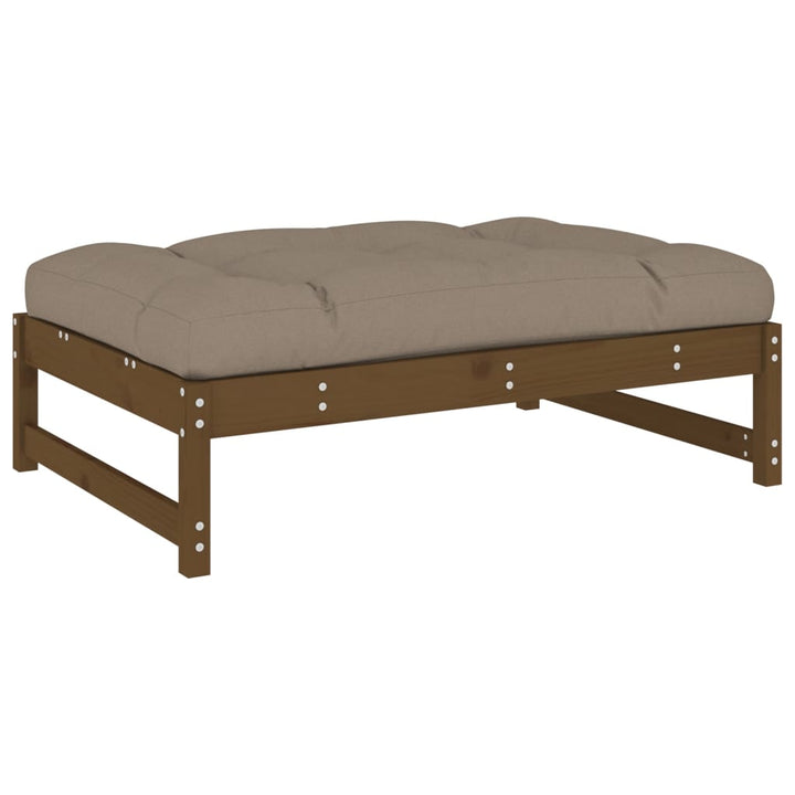 udendørs fodskammel 120x80 cm massivt fyrretræ honningbrun