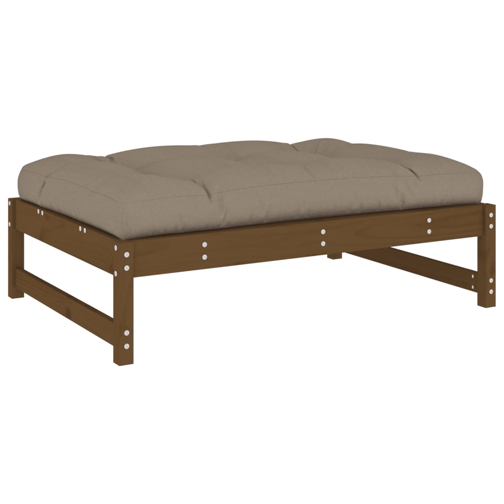 udendørs fodskammel 120x80 cm massivt fyrretræ honningbrun
