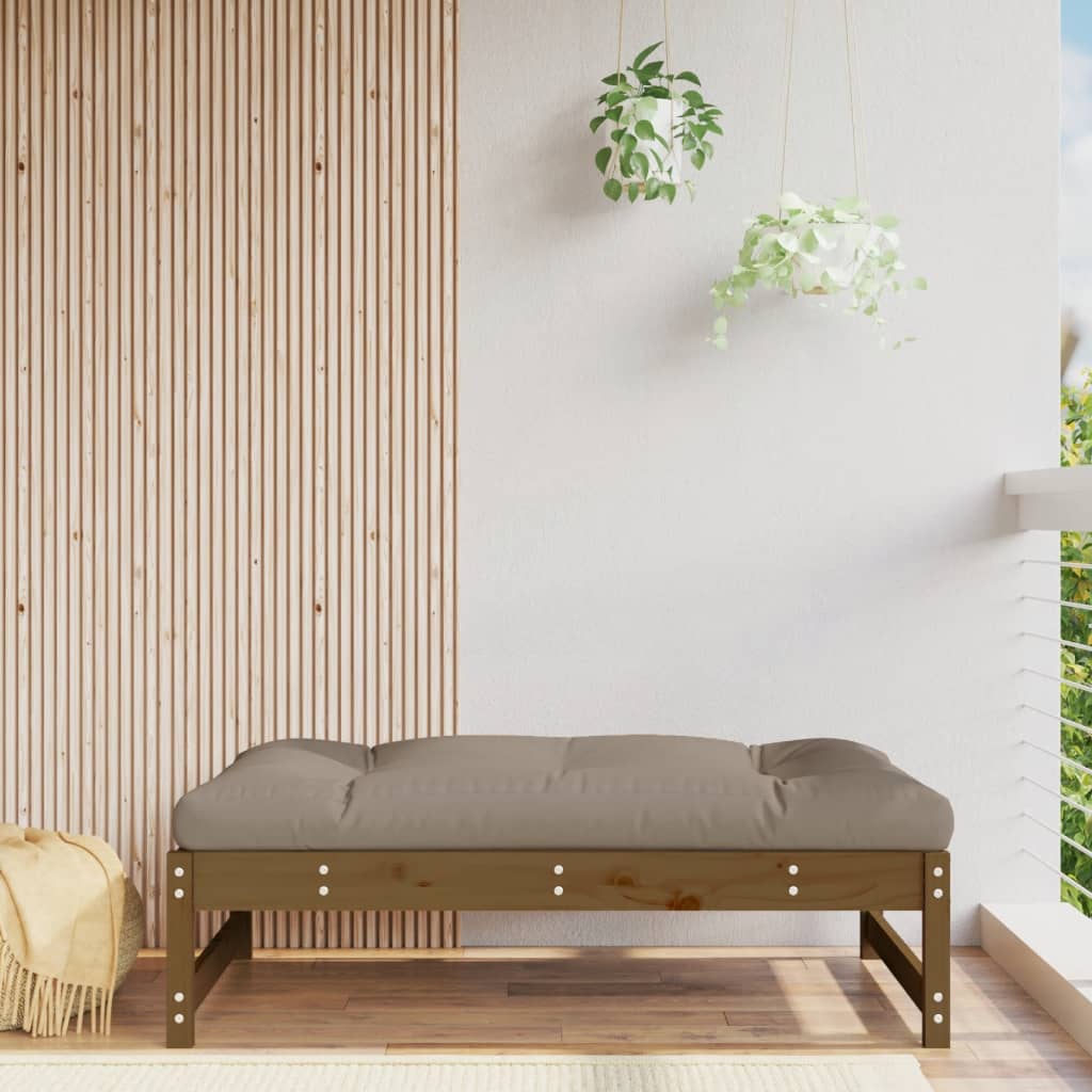 udendørs fodskammel 120x80 cm massivt fyrretræ honningbrun