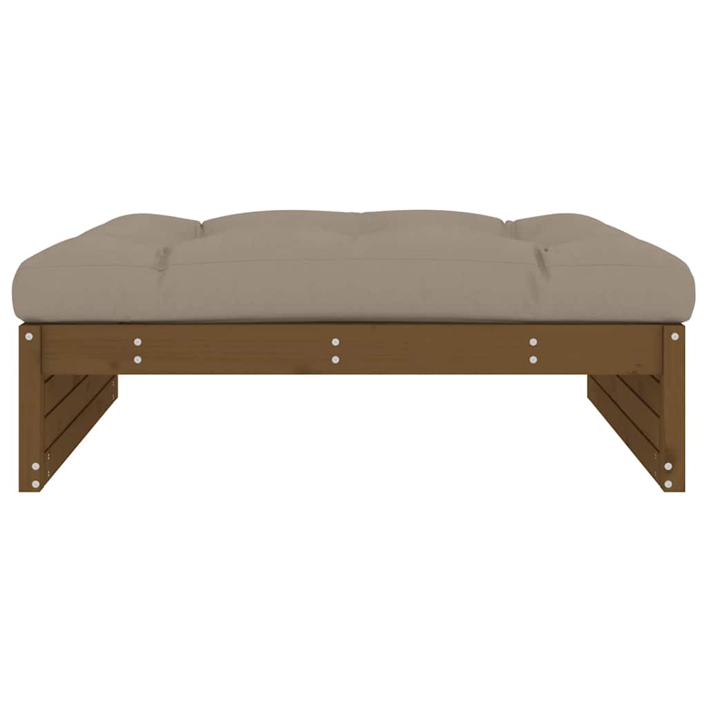 udendørs fodskammel 120x80 cm massivt fyrretræ honningbrun