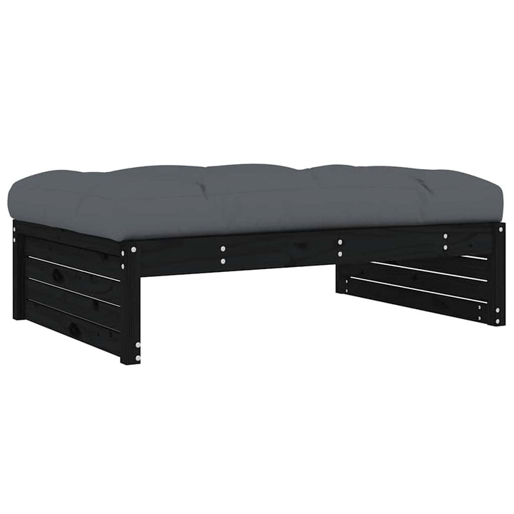 udendørs fodskammel 120x80 cm massivt fyrretræ sort