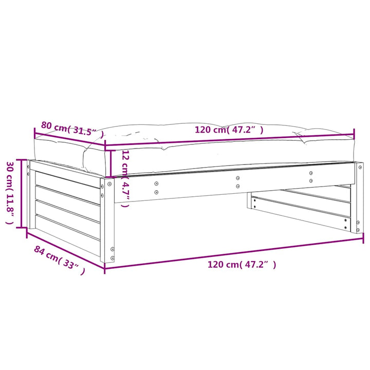 udendørs fodskammel 120x80 cm massivt douglasgran