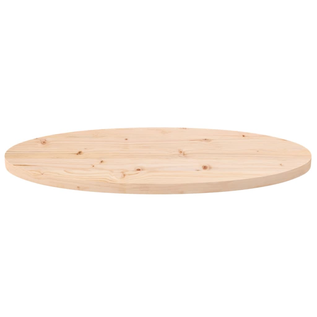bordplade 70x35x2,5 cm massivt træ fyrretræ oval