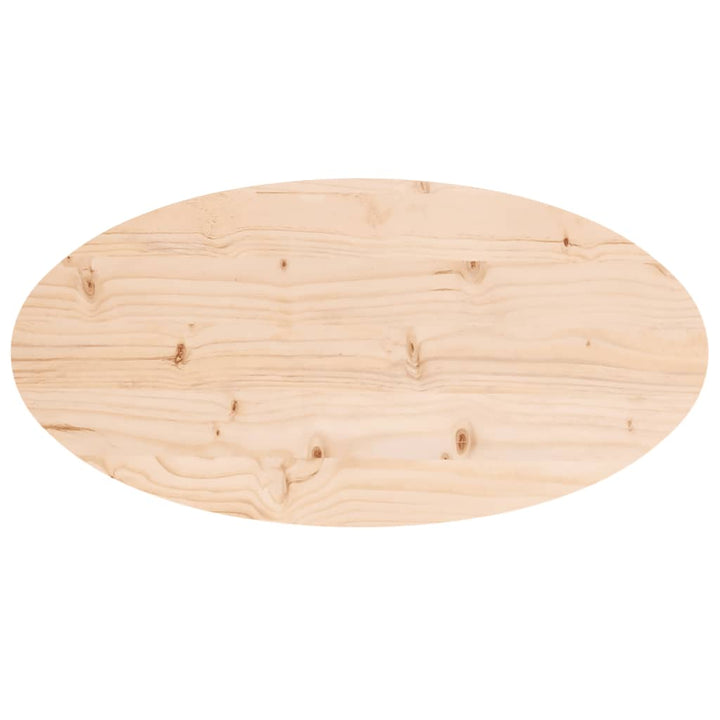 bordplade 70x35x2,5 cm massivt træ fyrretræ oval