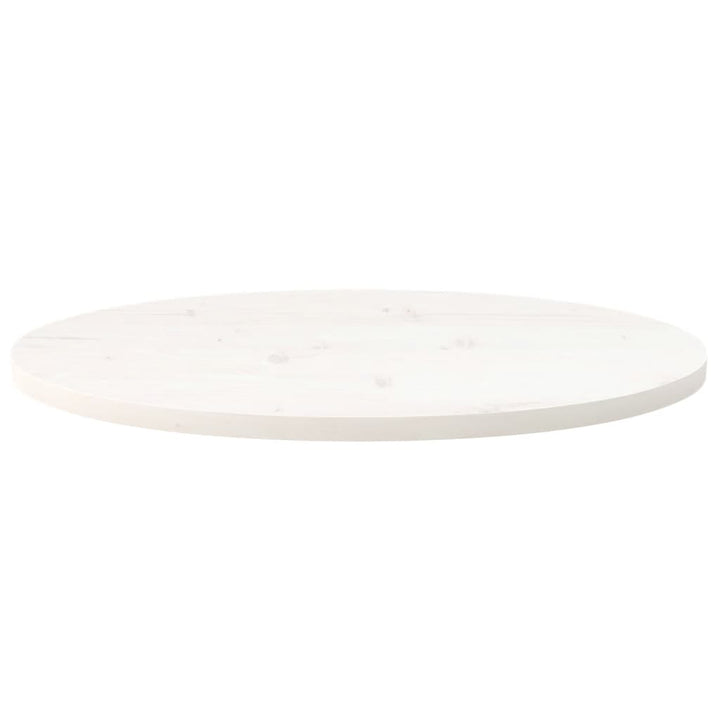 bordplade 70x35x2,5 cm oval massivt fyrretræ hvid
