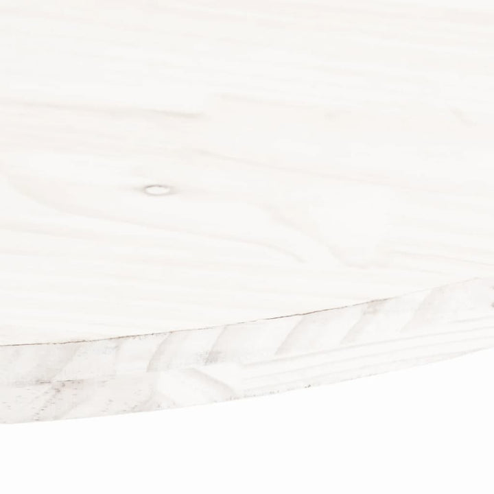 bordplade 70x35x2,5 cm oval massivt fyrretræ hvid