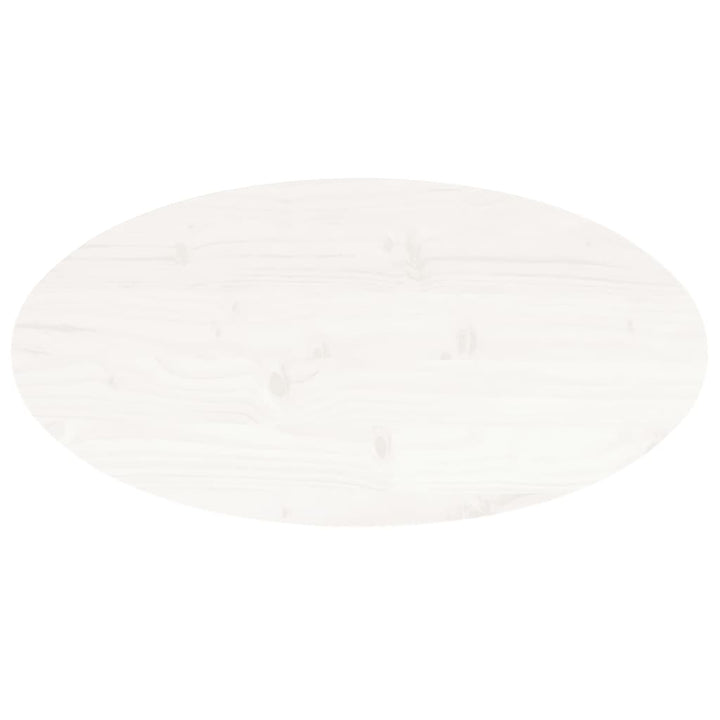 bordplade 80x40x2,5 cm oval massivt fyrretræ hvid