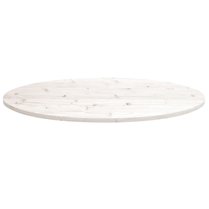 bordplade 100x50x2,5 cm oval massivt fyrretræ hvid