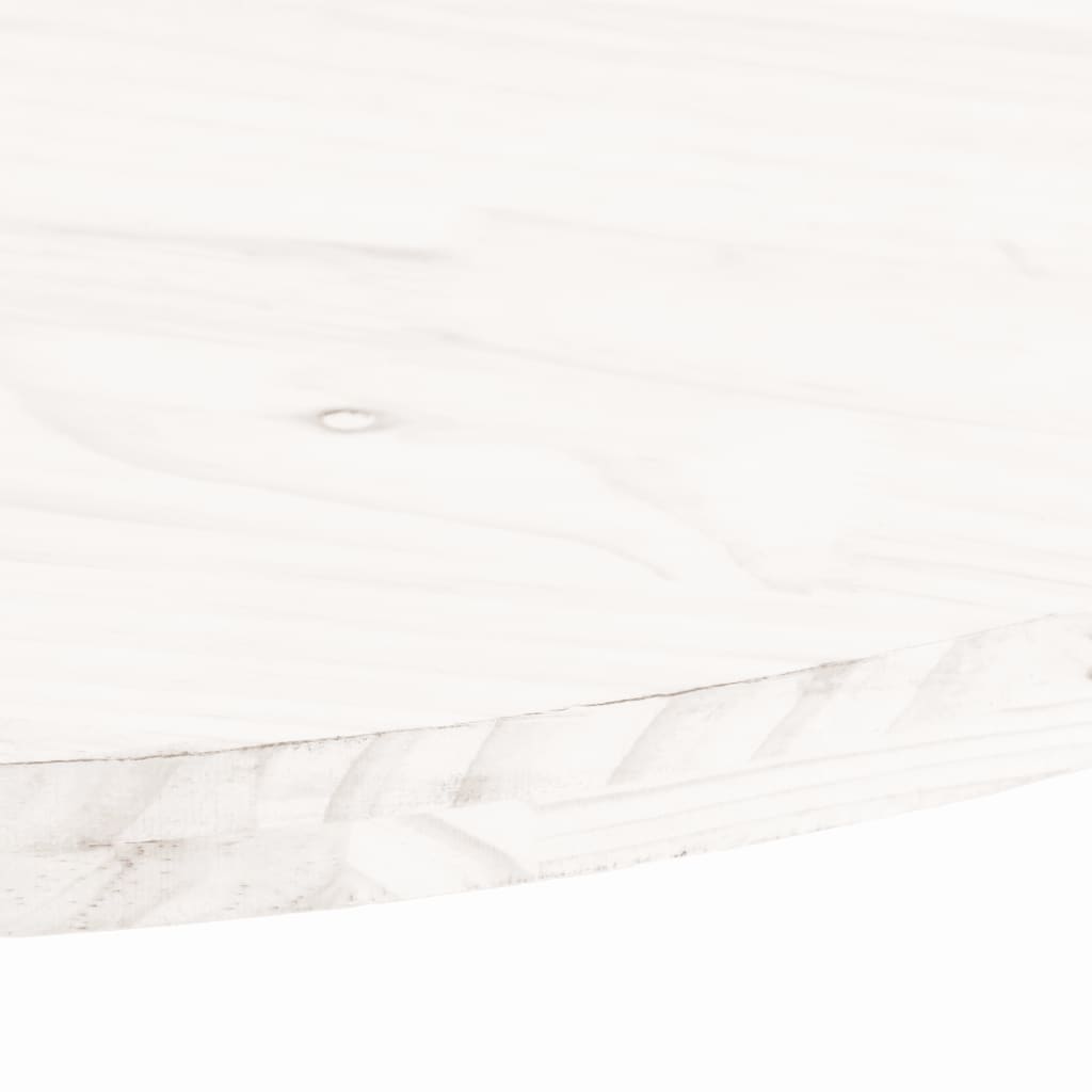 bordplade 100x50x2,5 cm oval massivt fyrretræ hvid