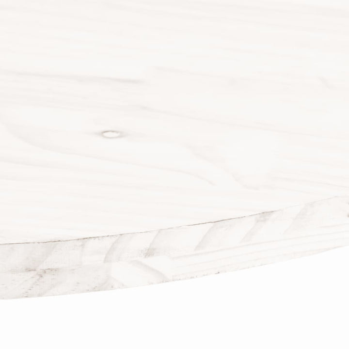 bordplade 100x50x2,5 cm oval massivt fyrretræ hvid