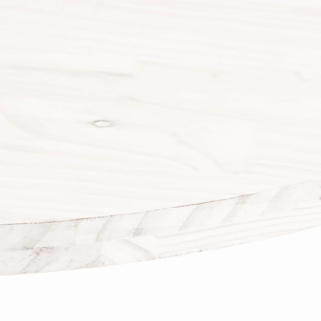 bordplade 110x50x2,5 cm oval massivt fyrretræ hvid